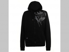 Tapout čierna pánska mikina na zips s kapucou stiahnuteľnou šnúrkou a klokankovým vreckom vredu materiál 60%bavlna 40%polyester